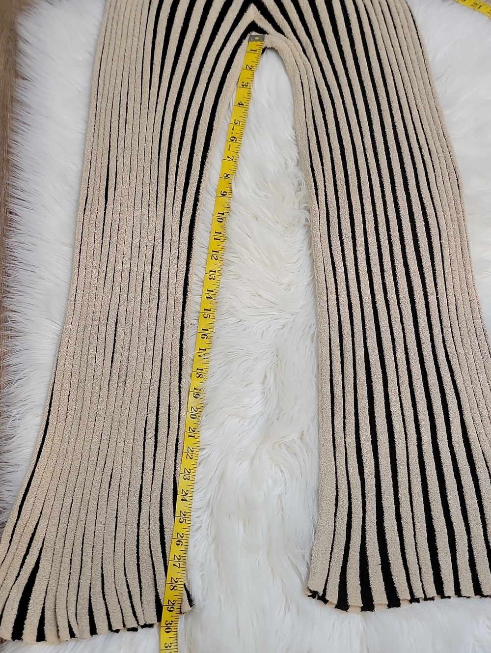 Zara Black & Cream Vertical Stripe Knit Wide-Leg Set - Picture 11 of 11